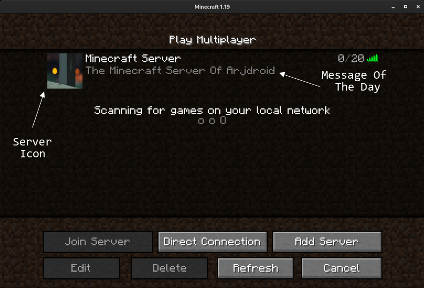 An Image of The Minecraft Client